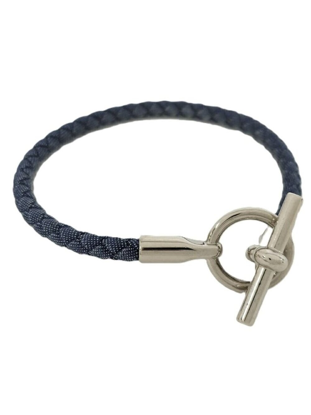 Hermes Glenan Bracelet Cotton Navy Silver